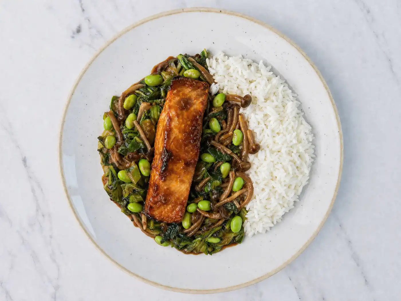 Teriyaki-Lachs, Jasminreis