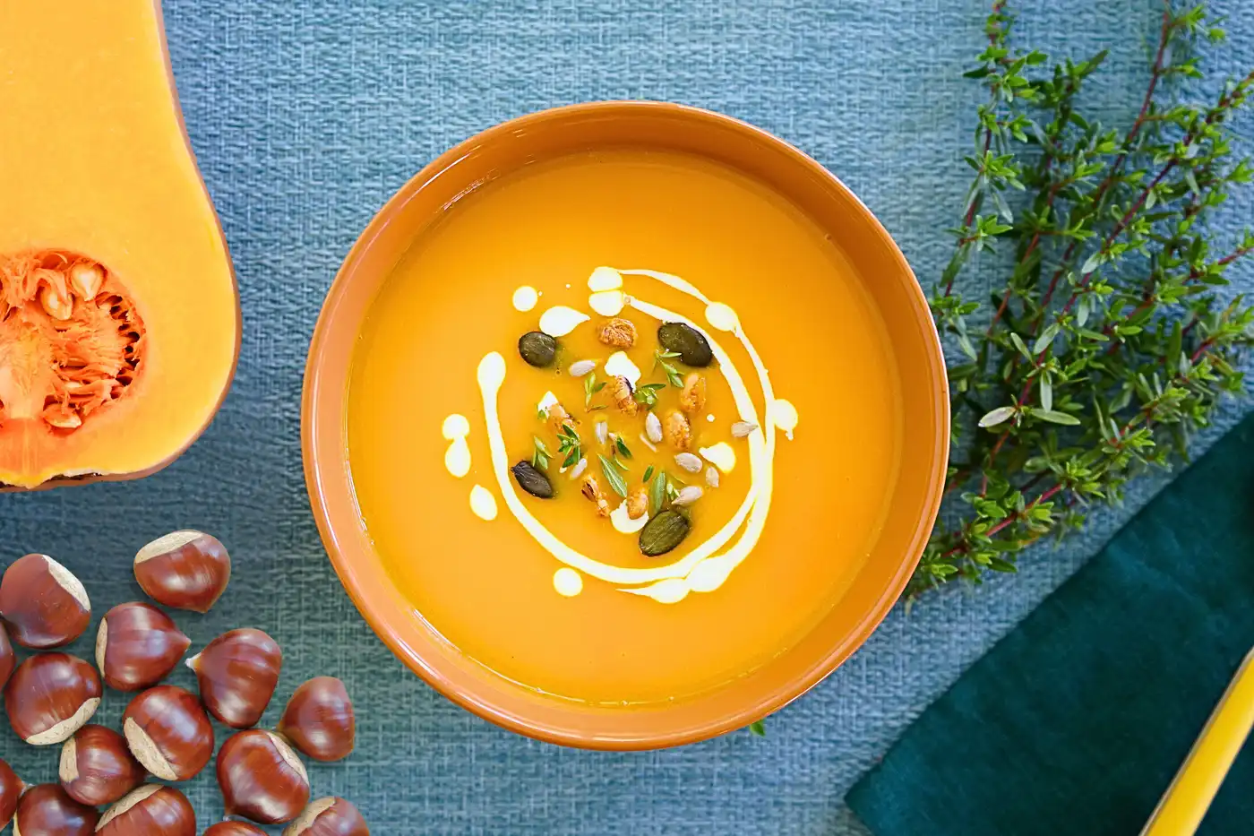 Butternut cream with chestnuts