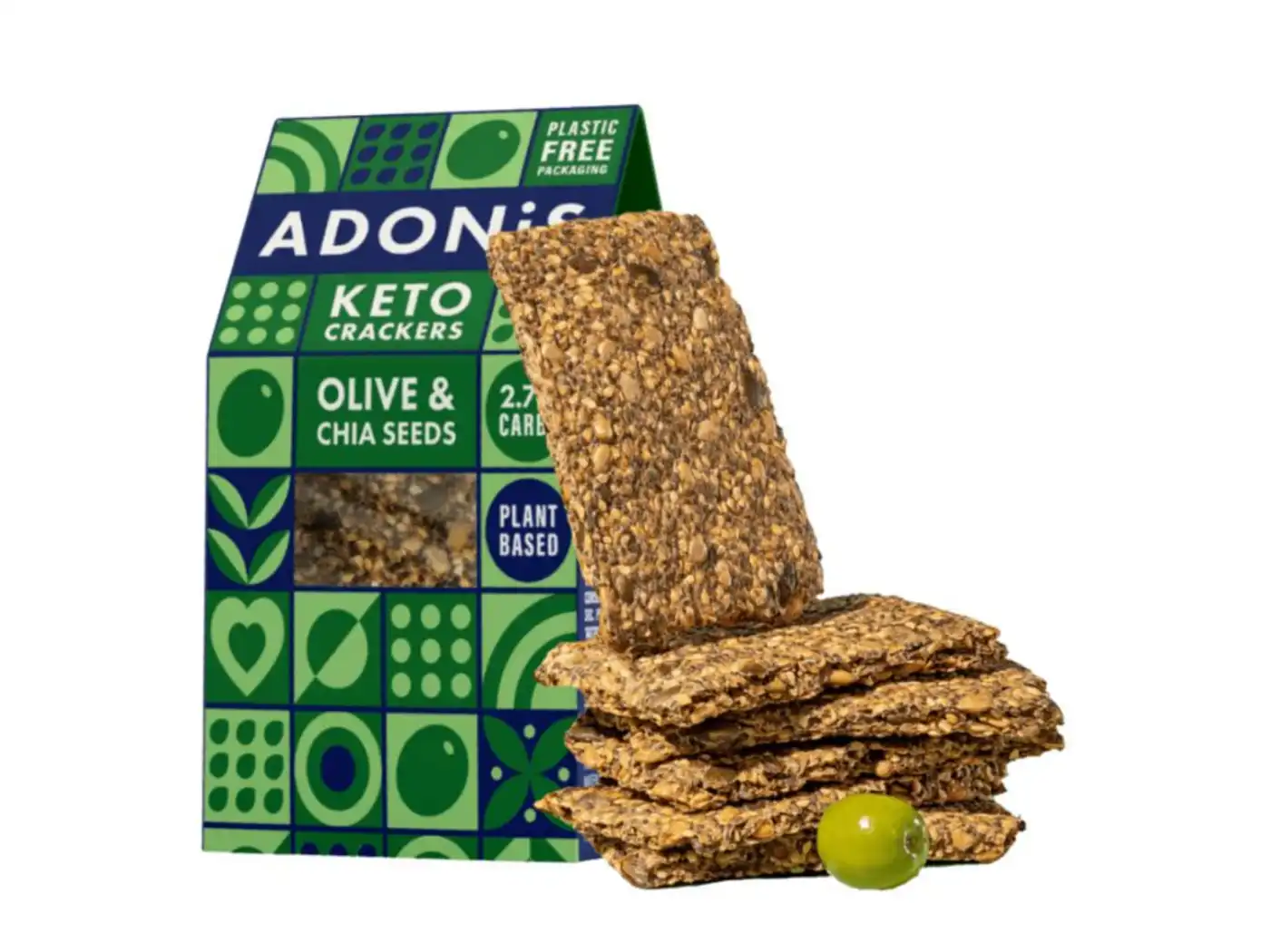 Adonis - Olive & Chia Seeds Keto Crackers